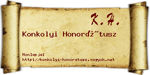 Konkolyi Honorátusz névjegykártya